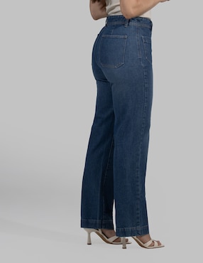 Jeans wide leg cintura alta Oh Pomp para mujer