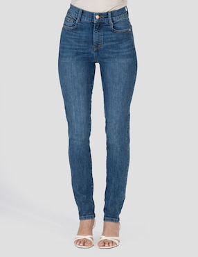 Jeans slim media cintura Oh Pomp para mujer