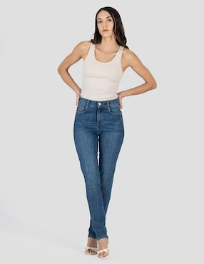 Jeans slim media cintura Oh Pomp para mujer