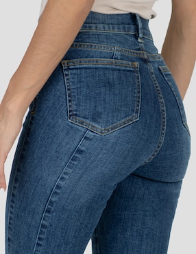 Jeans slim media cintura Oh Pomp para mujer
