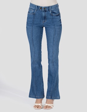 Jeans bota media cintura Oh Pomp para mujer
