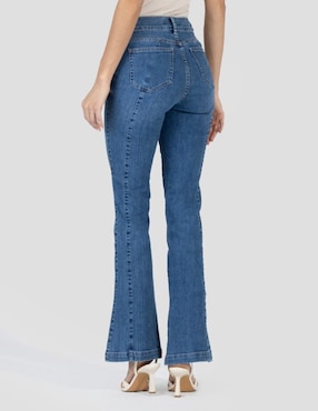 Jeans bota media cintura Oh Pomp para mujer