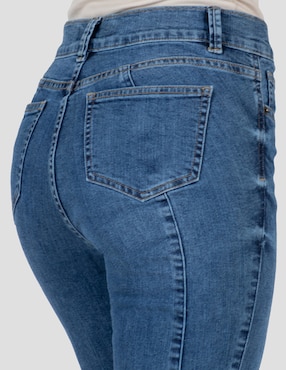 Jeans bota media cintura Oh Pomp para mujer