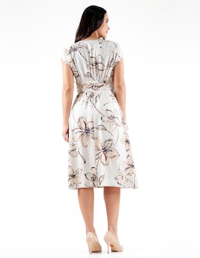 Vestido a la rodilla formal Pierre Cardin Hibiscus Navy para mujer