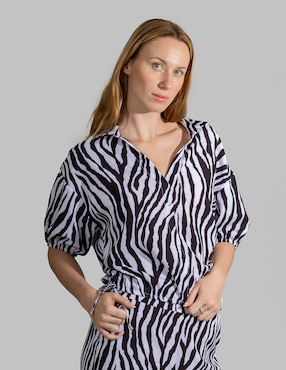 Blusa Bliss by Oh Pomp manga 3/4 para mujer