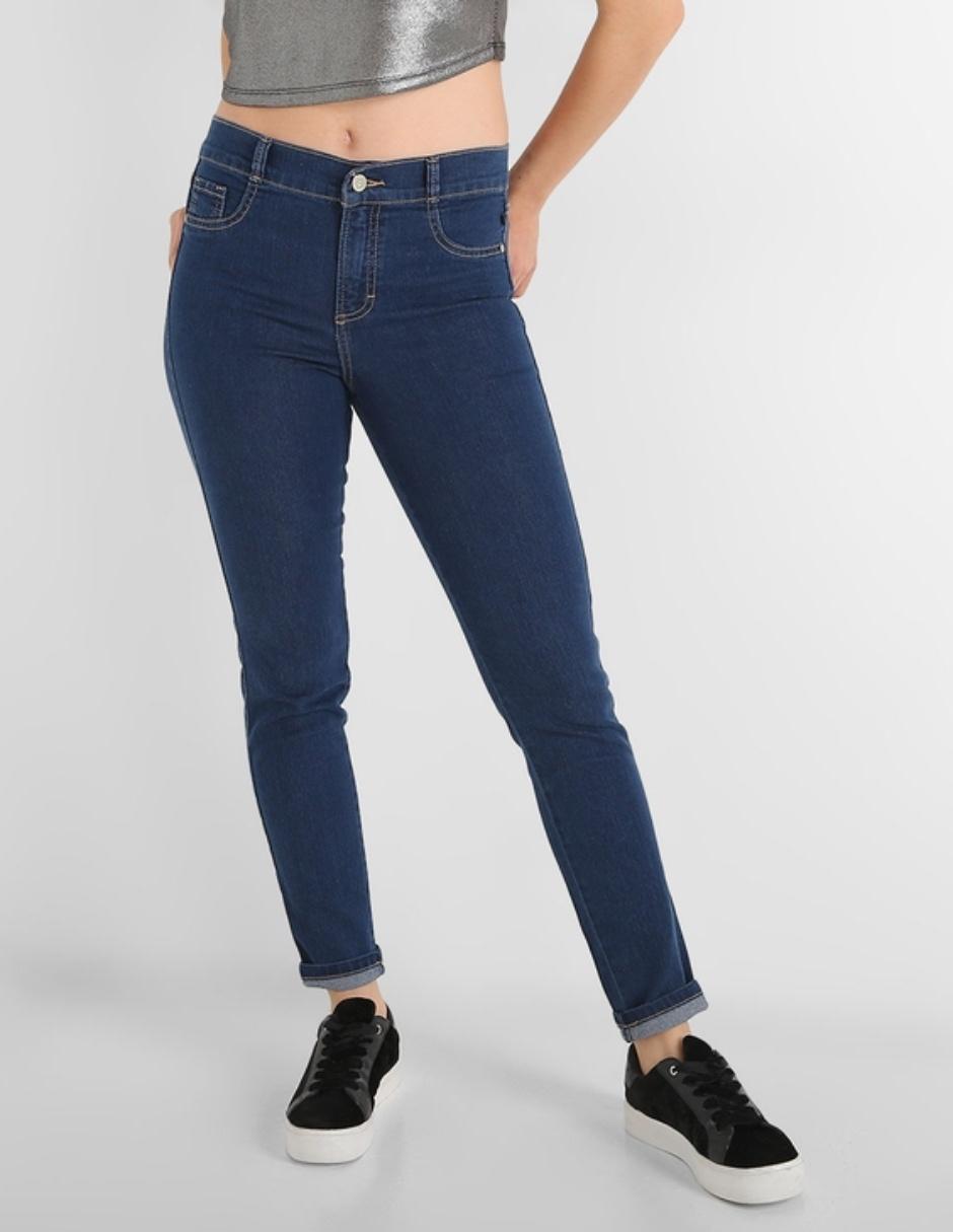 Jeans skinny a la cintura para mujer