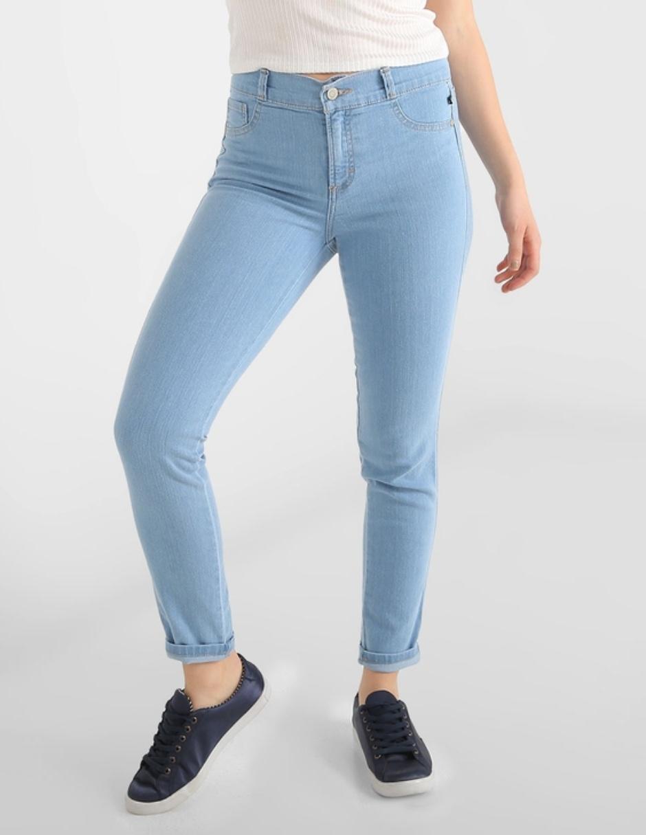 Jeans skinny a la cintura para mujer