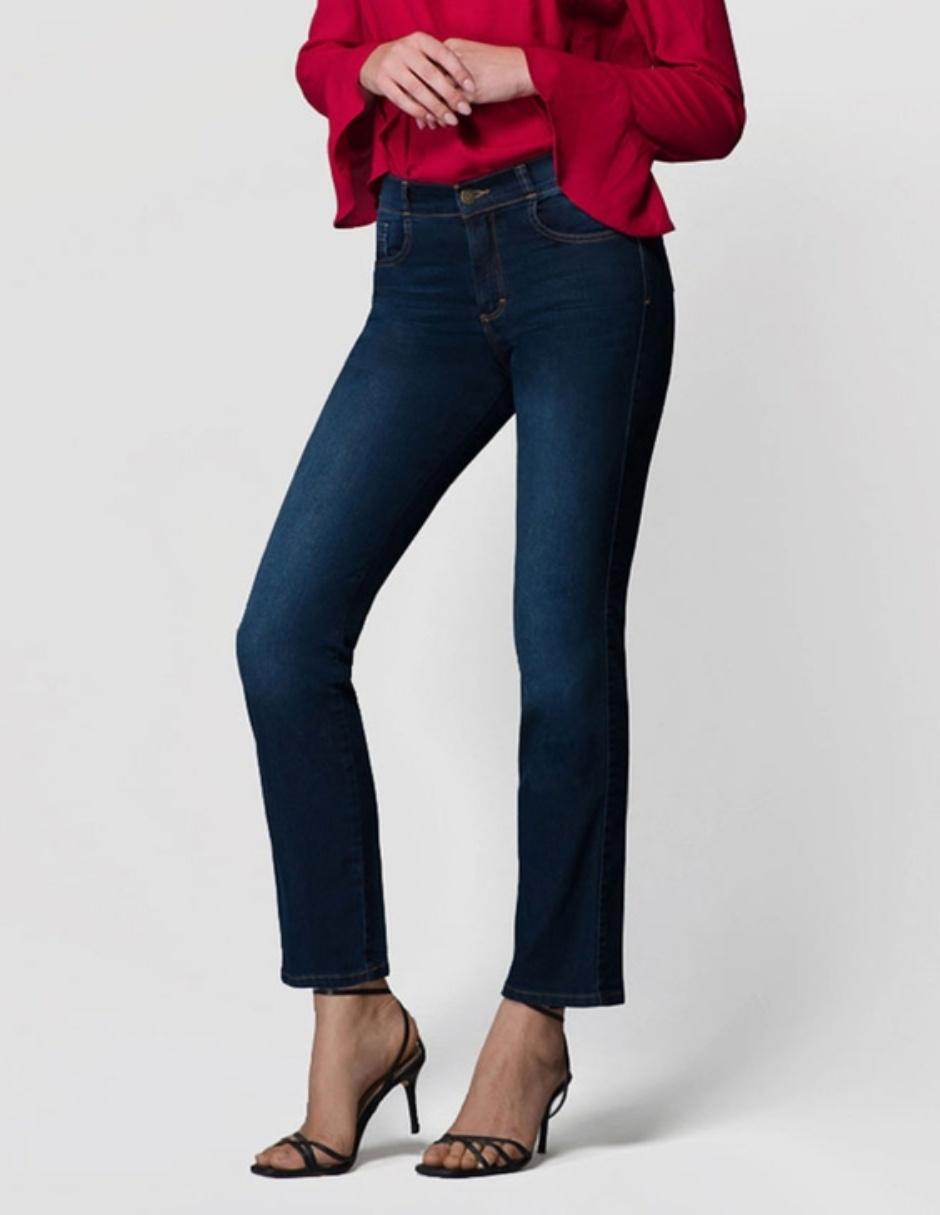 Jeans straight corte cintura alta para mujer