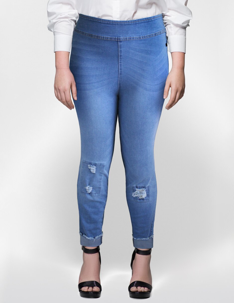 Jeans skinny Oh Pomp! lavado claro corte cintura alta para mujer en SB