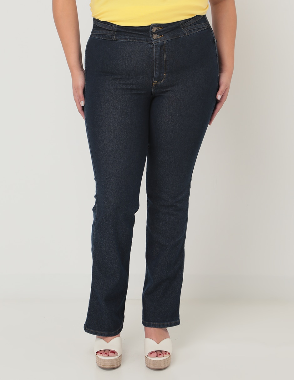 Jeans slim Oh Pomp! corte cintura alta para mujer