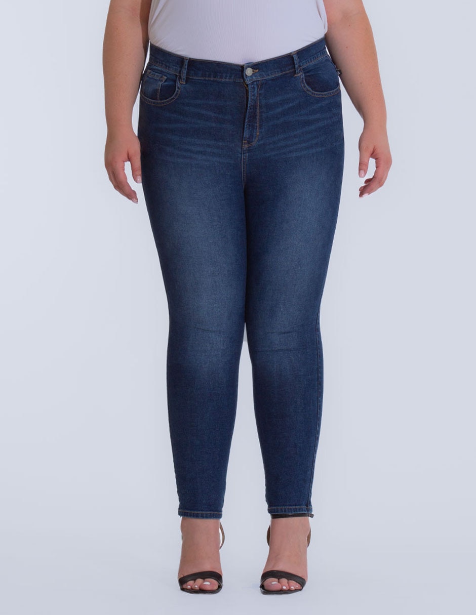 Jeans slim Oh Pomp! corte cintura alta para mujer