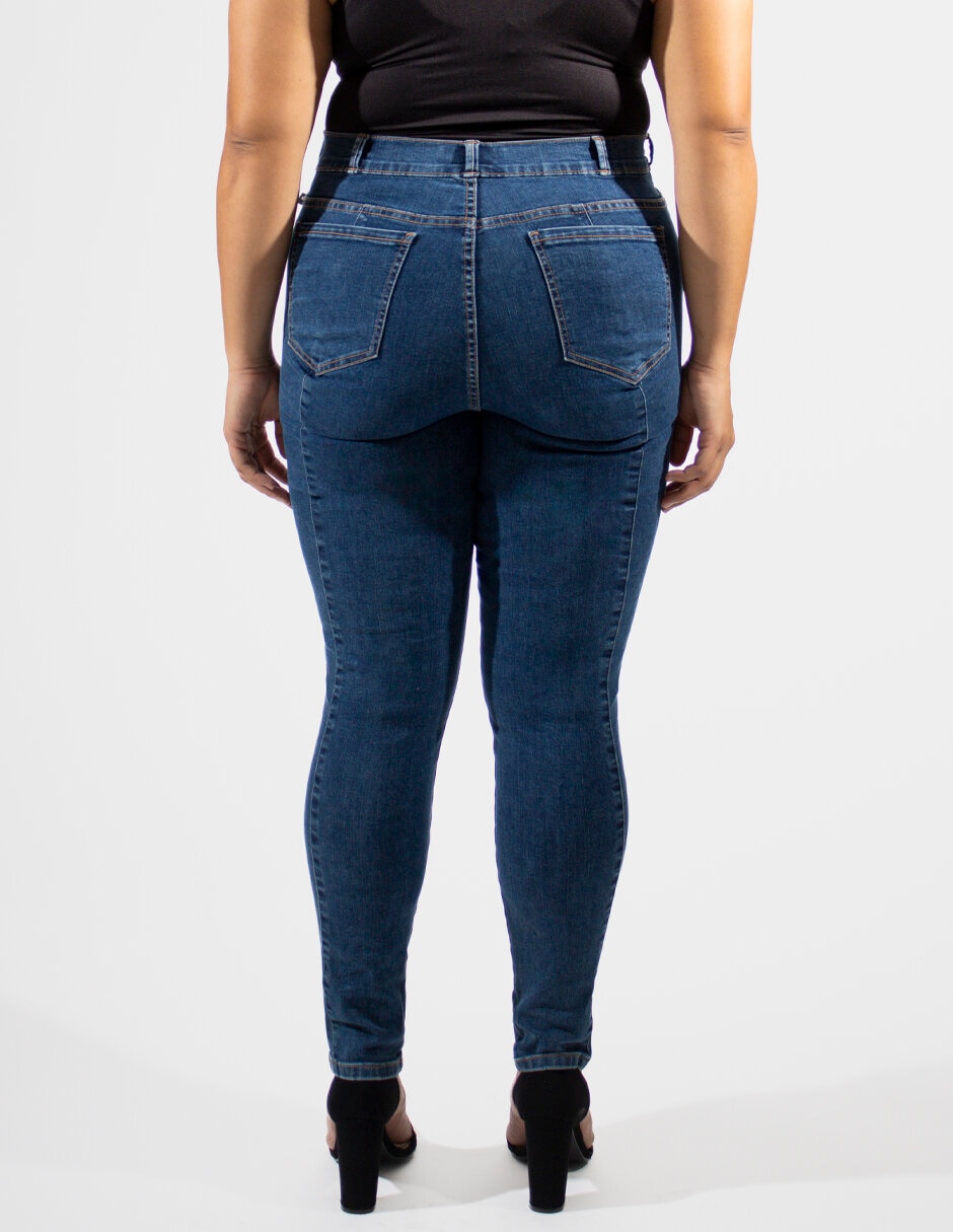 Jeans skinny corte cintura alta para mujer 2