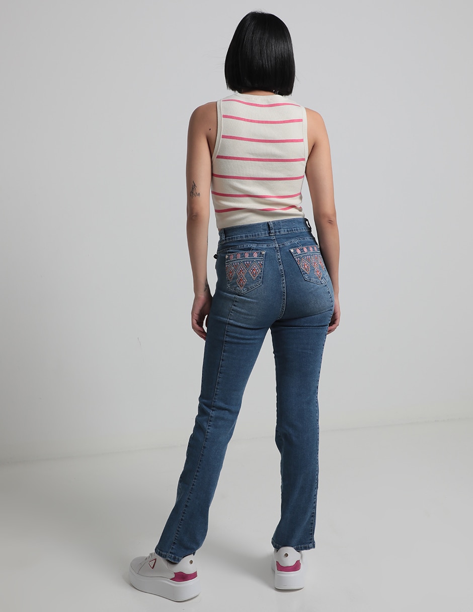 Jeans straight para mujer 2