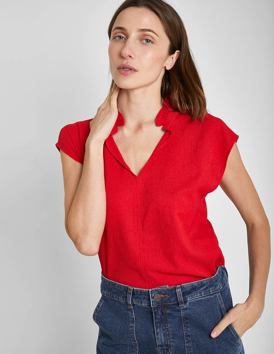 Blusa manga corta para mujer