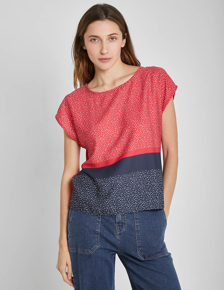 Blusa manga corta para mujer
