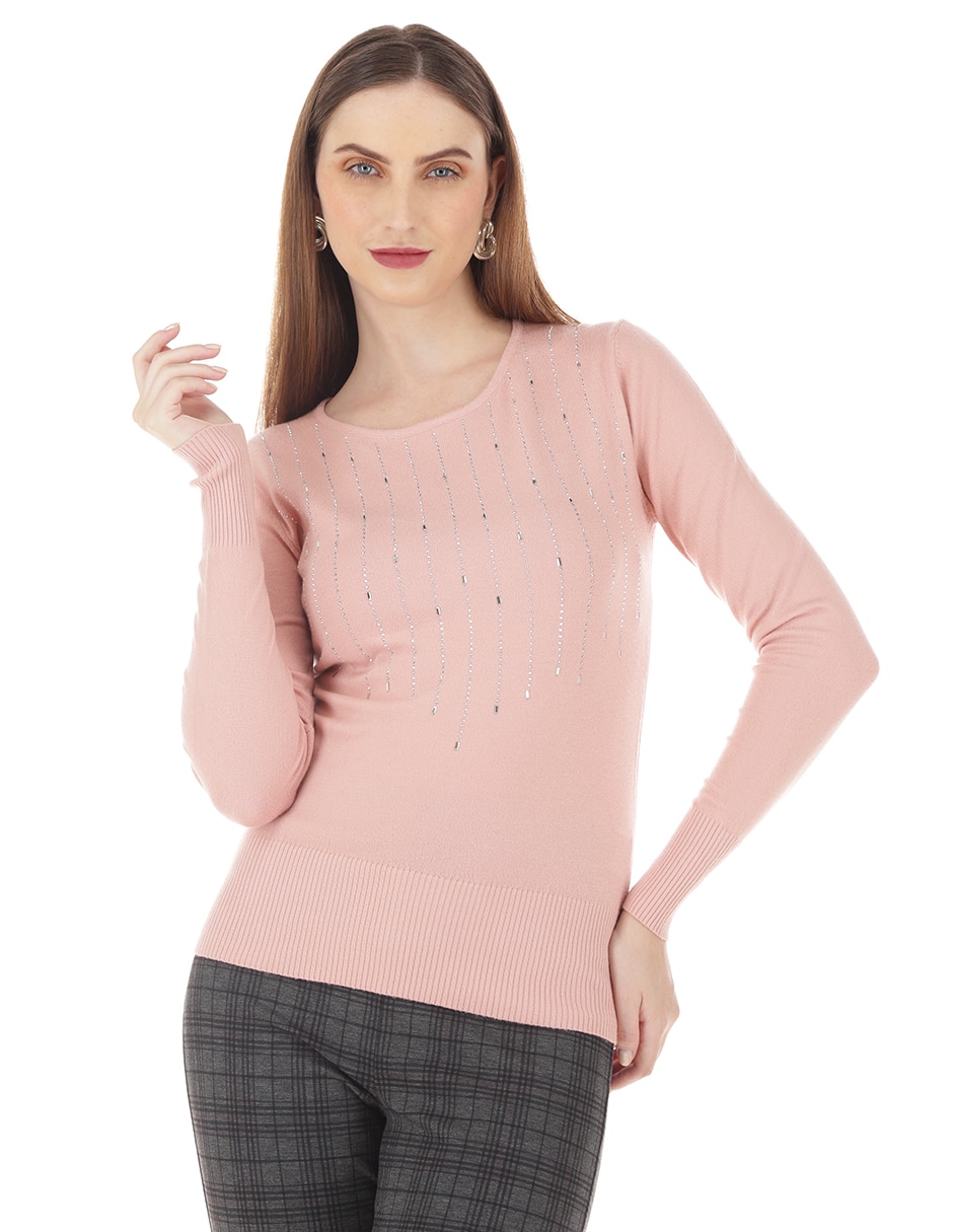Suéter cuello redondo para mujer 1