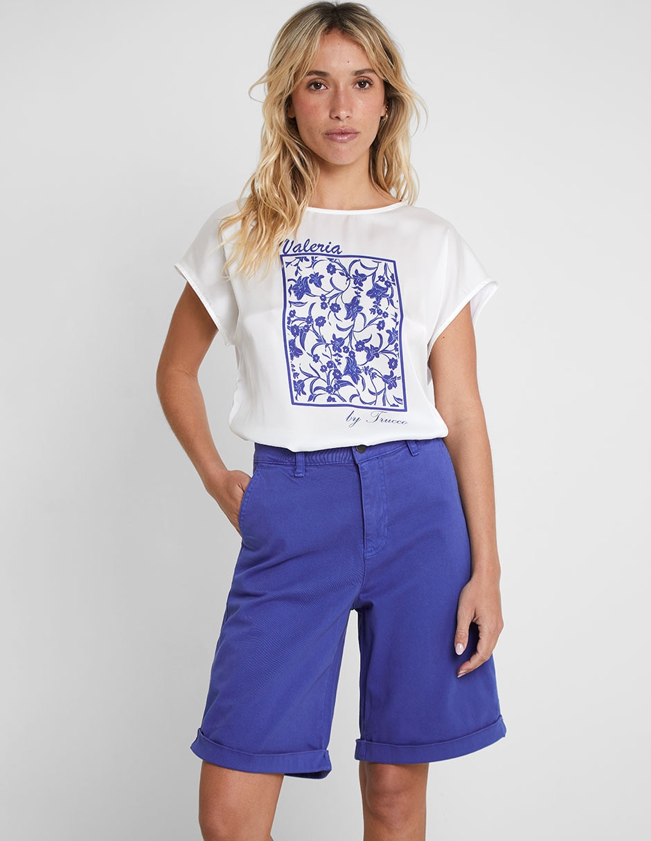 Blusa manga corta para mujer