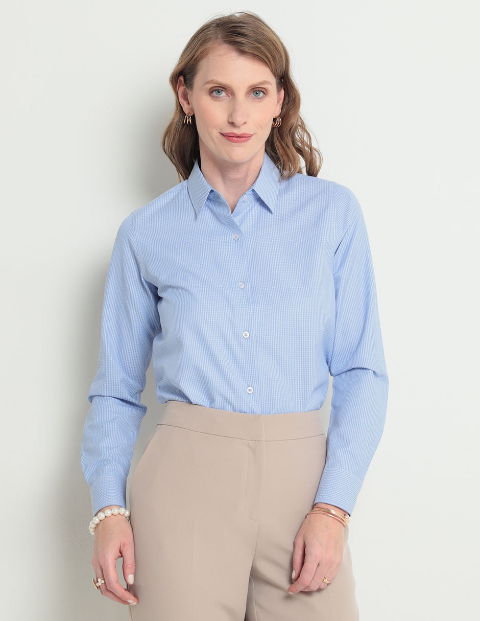 Blusa camisera Parllieni manga larga para mujer Suburbia