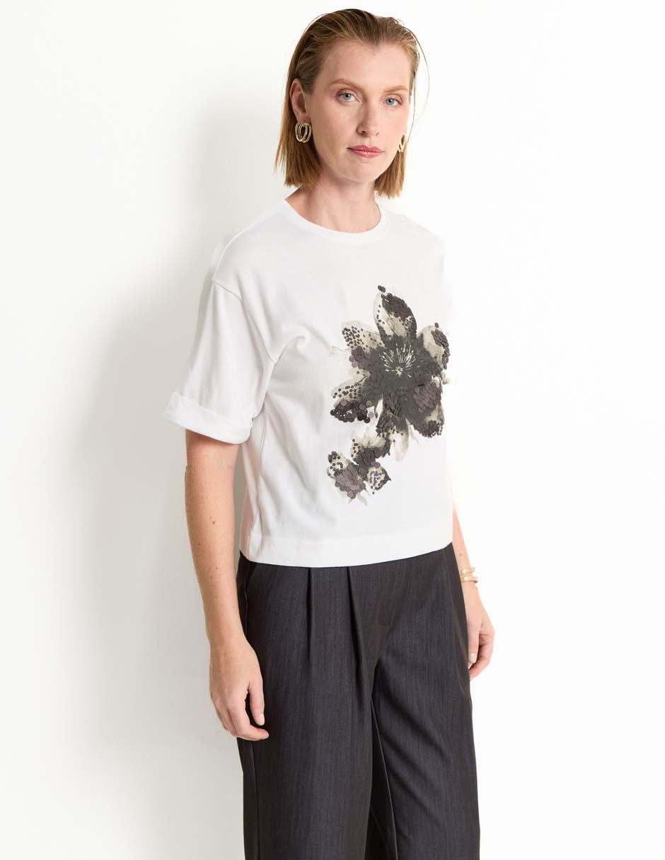 Playera manga corta cuello redondo para mujer 5