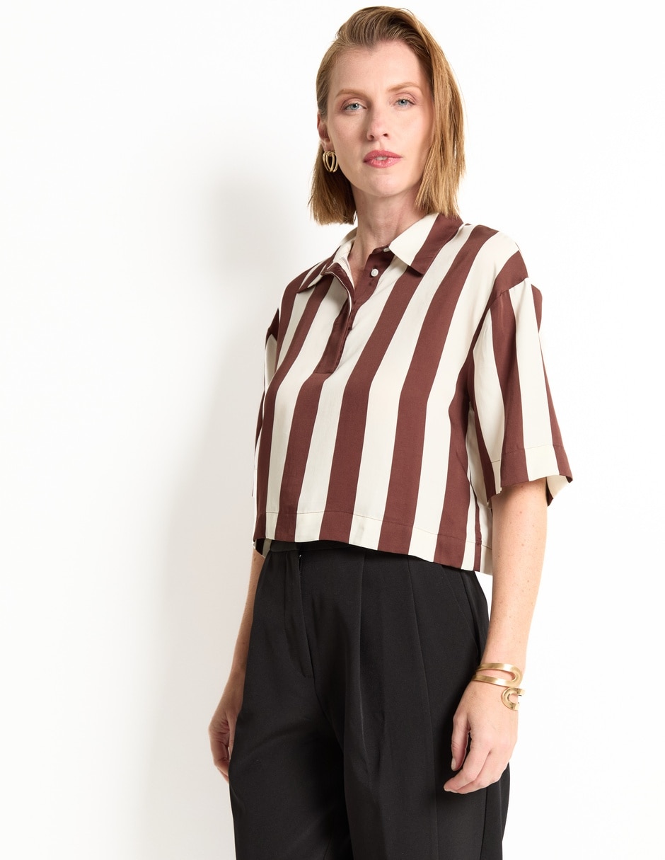 Blusa manga al codo para mujer