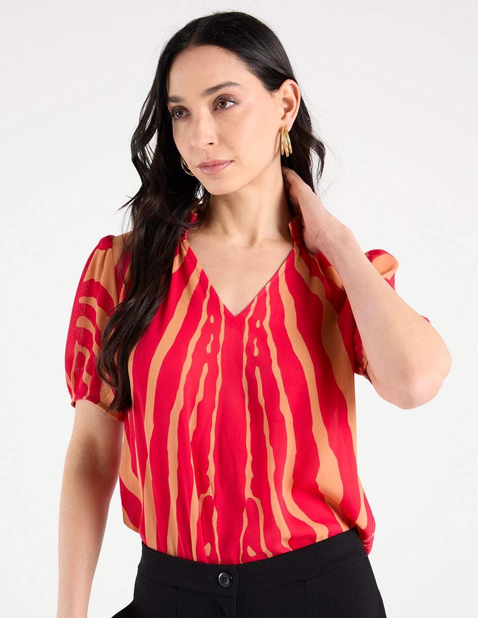 Blusa manga corta para mujer