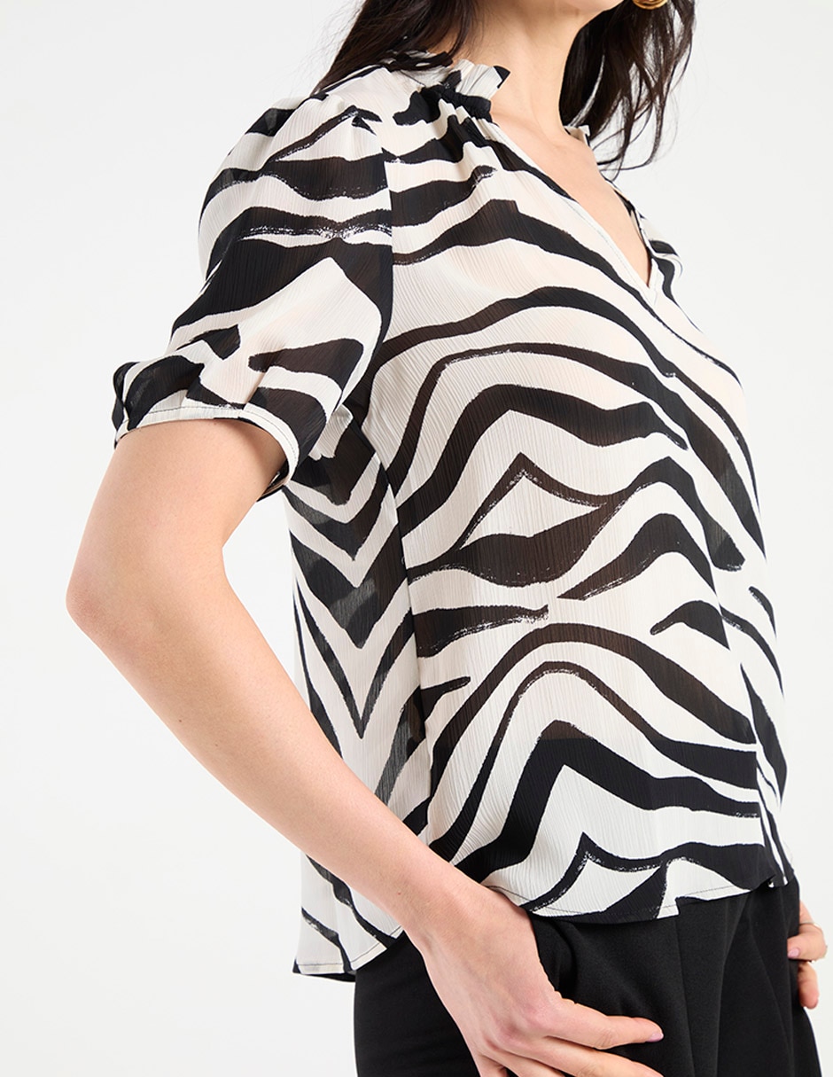 Blusa Liz& manga corta para mujer 4