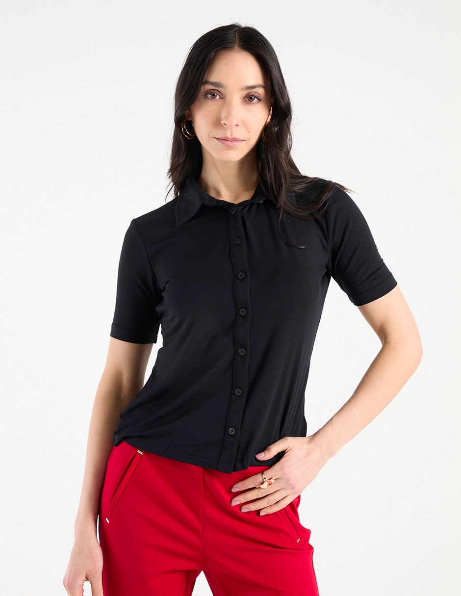 Blusa manga corta para mujer