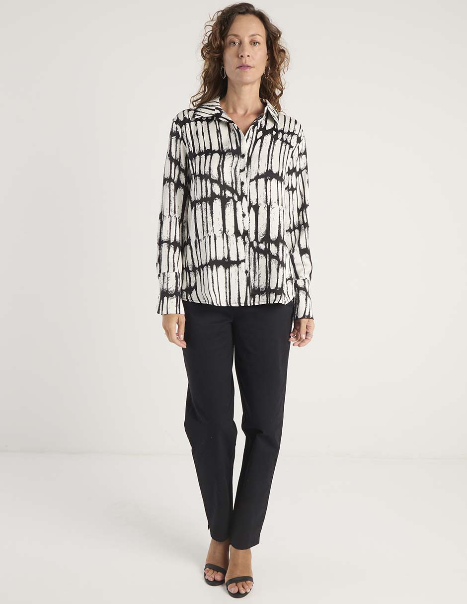 Blusa camisera Liz& manga larga para mujer 2