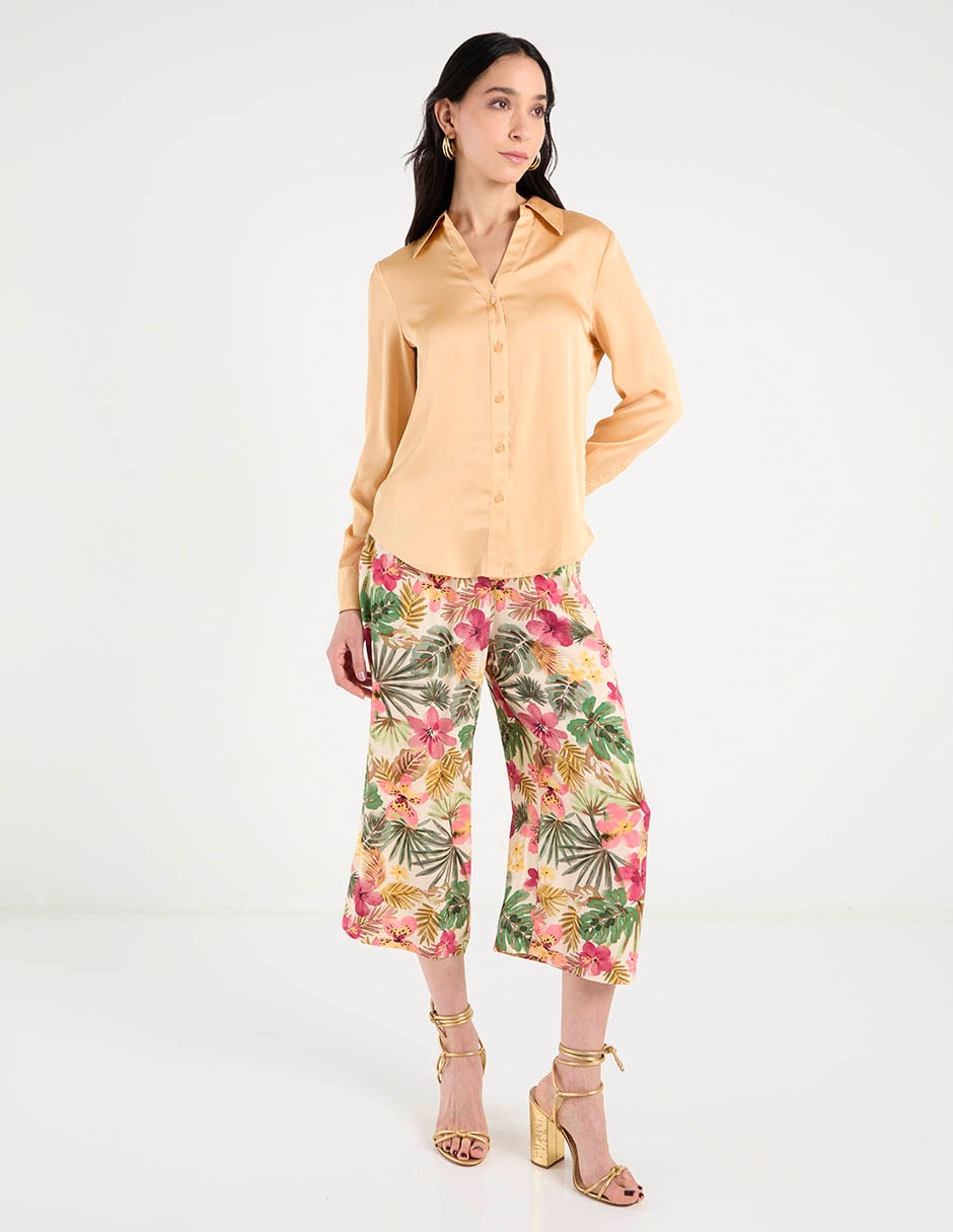 Blusa camisera Liz&Co By Liz Claiborne manga larga para mujer