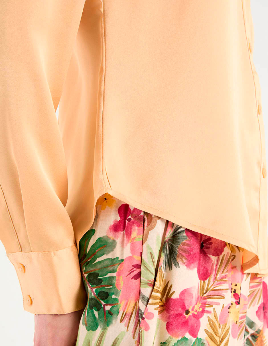 Blusa camisera Liz&Co By Liz Claiborne manga larga para mujer