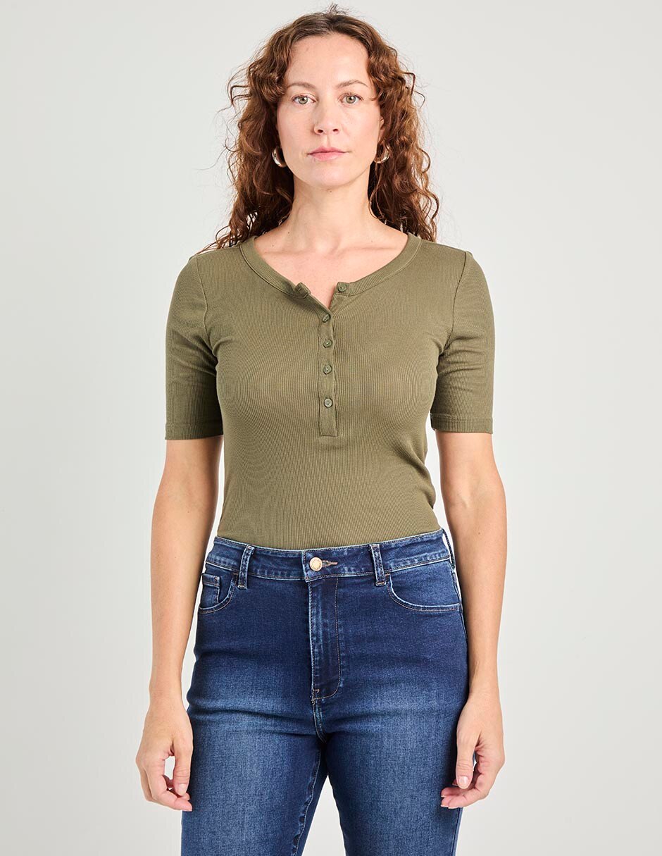 Blusa manga corta para mujer