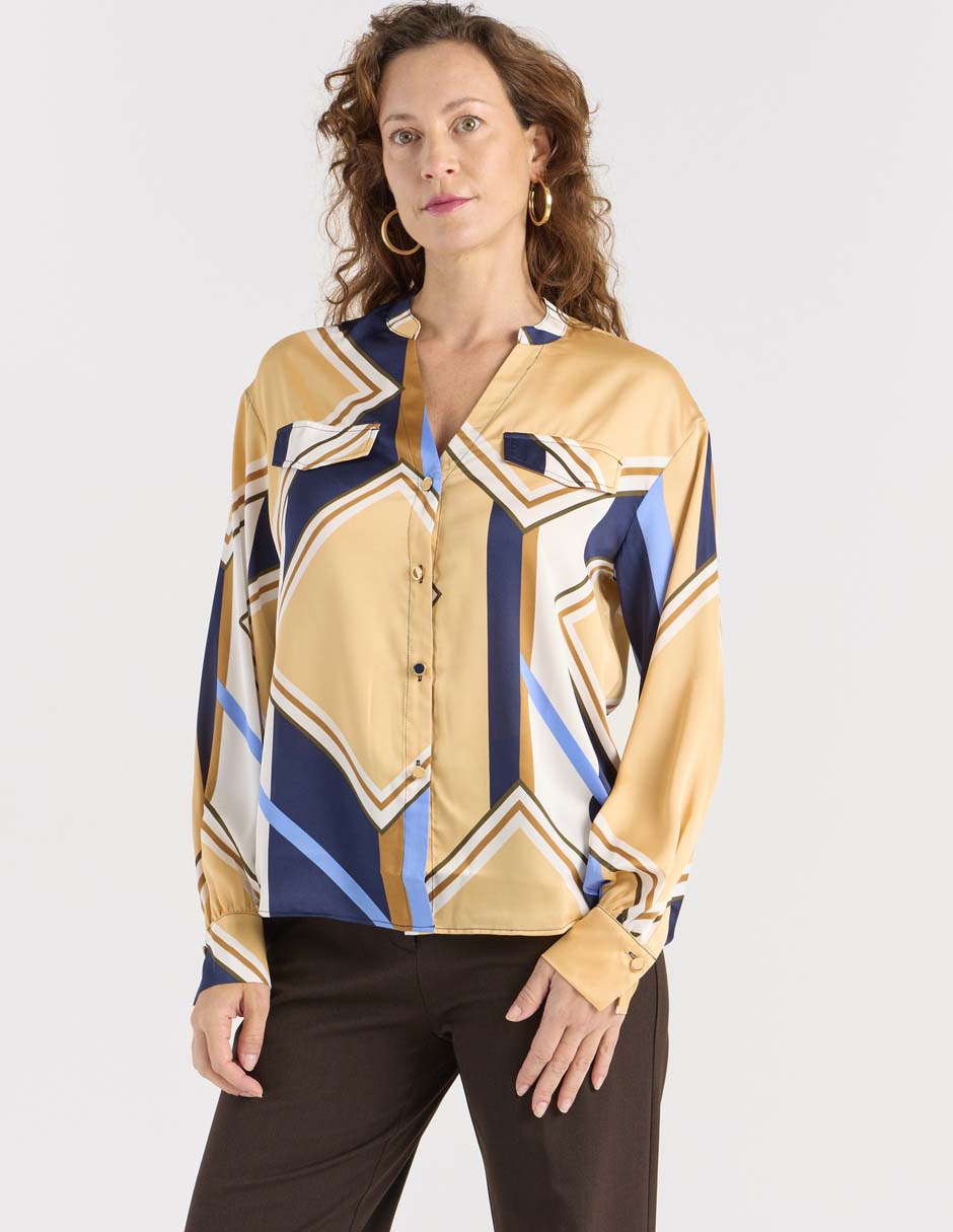 Blusa camisera manga larga para mujer Blusa camisera manga larga para mujer