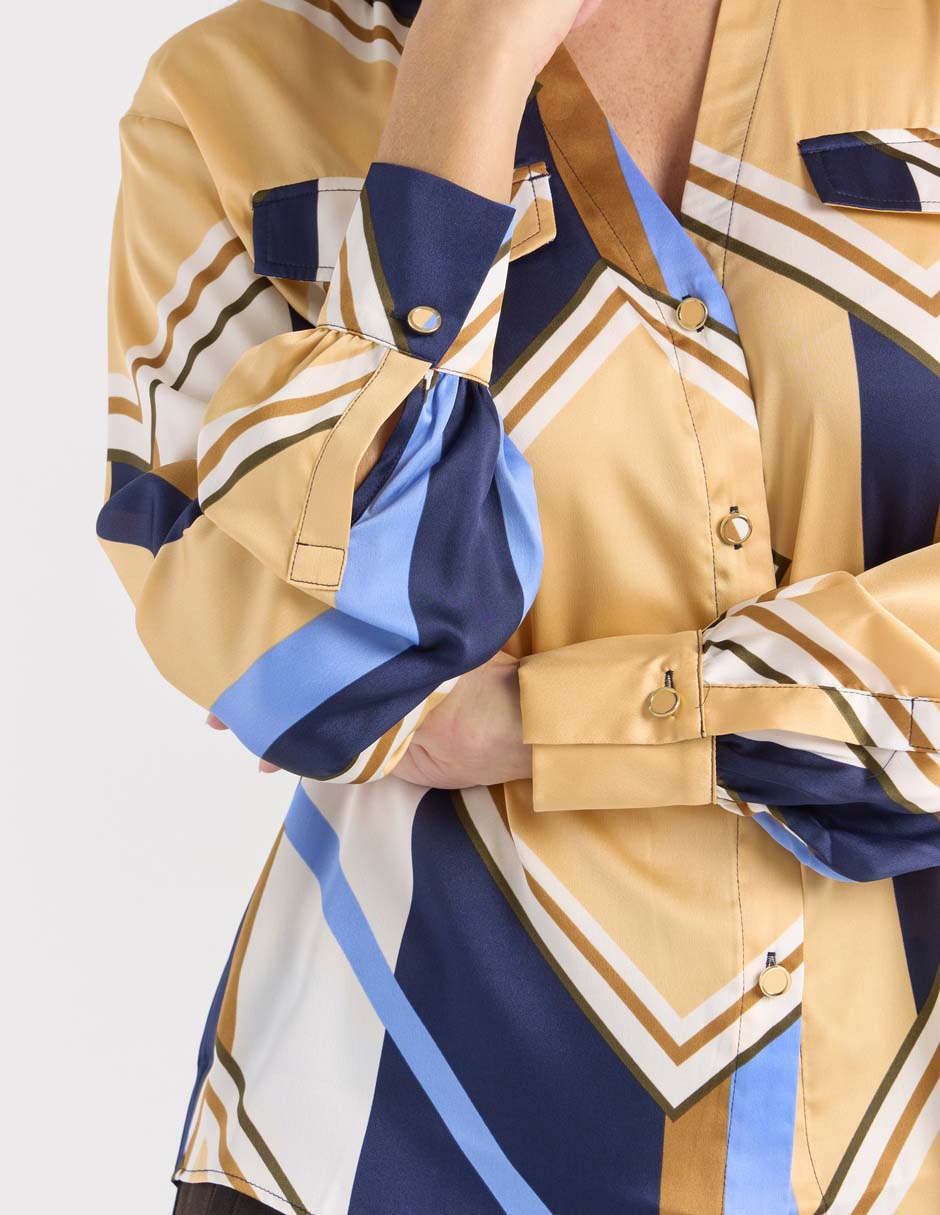 Blusa Liz& manga larga para mujer 4