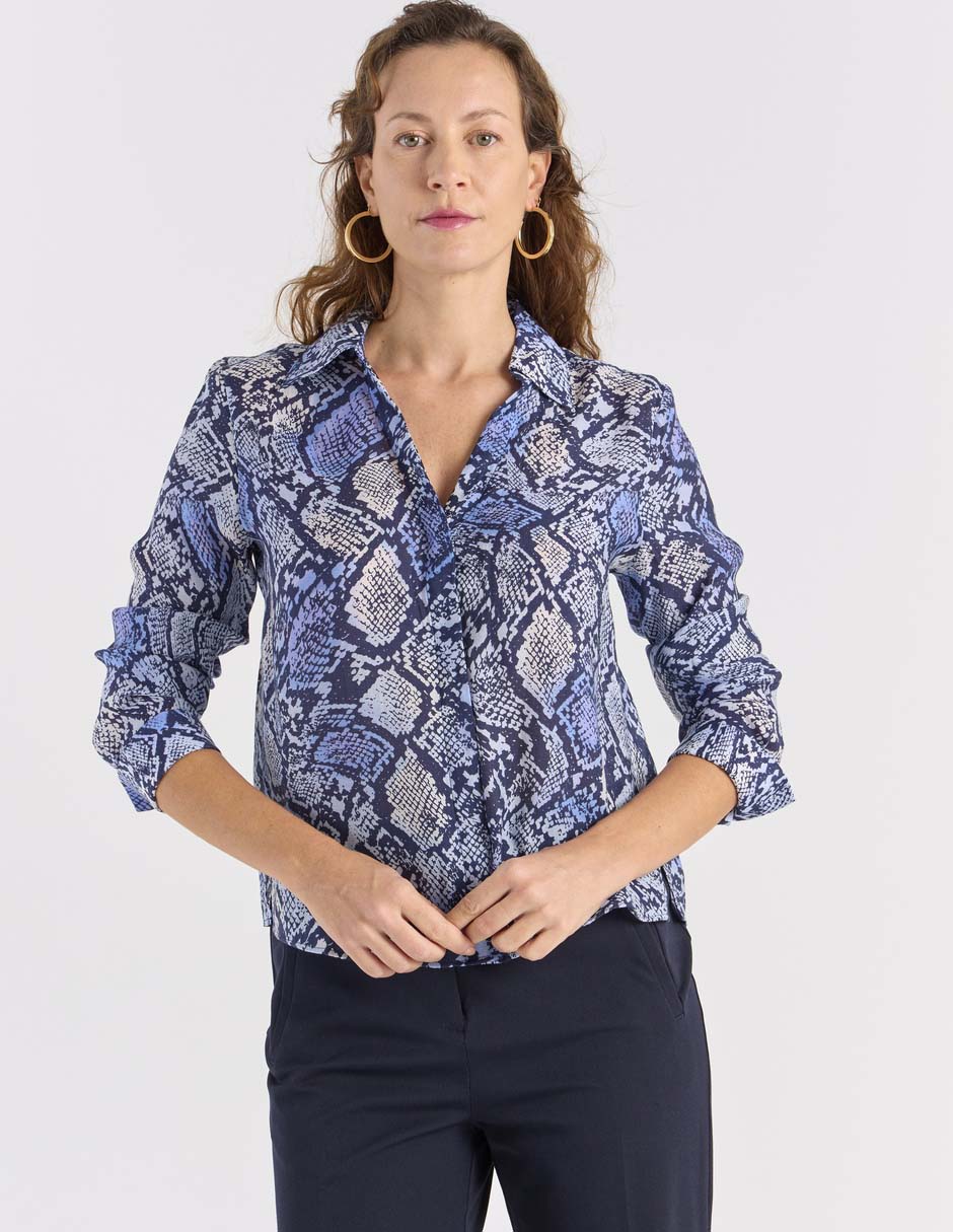 Blusa Liz& manga larga para mujer
