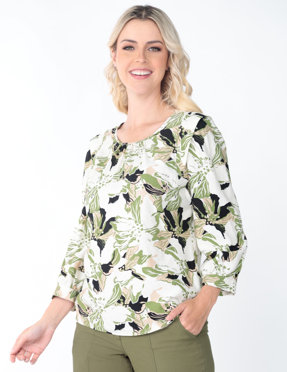 Blusa manga 3/4 para mujer