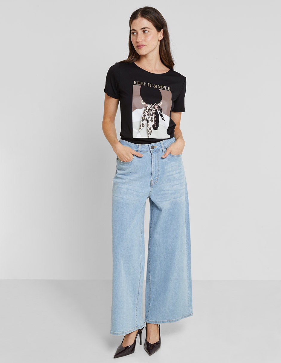 Playera manga corta cuello redondo para mujer 3