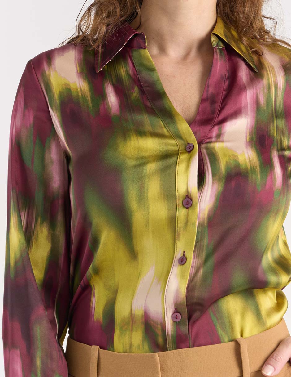 Blusa camisera Liz& manga larga para mujer 3