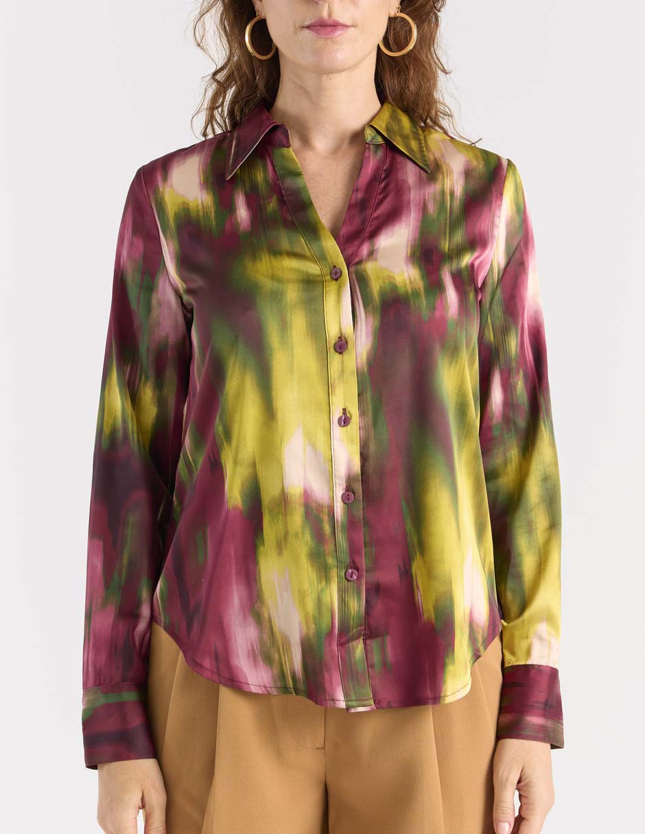 Blusa camisera Liz& manga larga para mujer 4