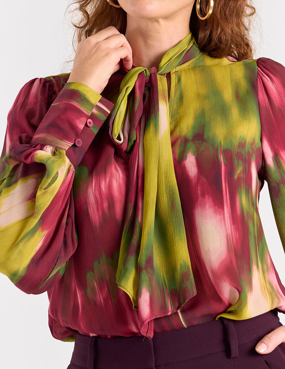 Blusa Liz& manga larga para mujer 4