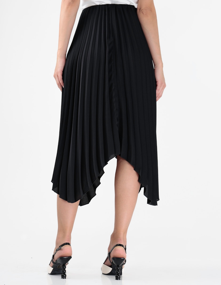 Falda midi Black & White a la cintura 2
