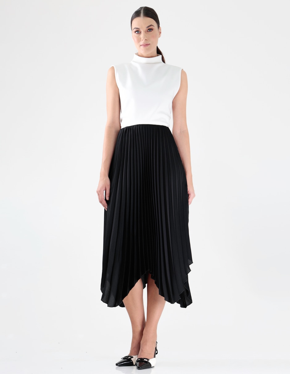 Falda midi Black & White a la cintura 3
