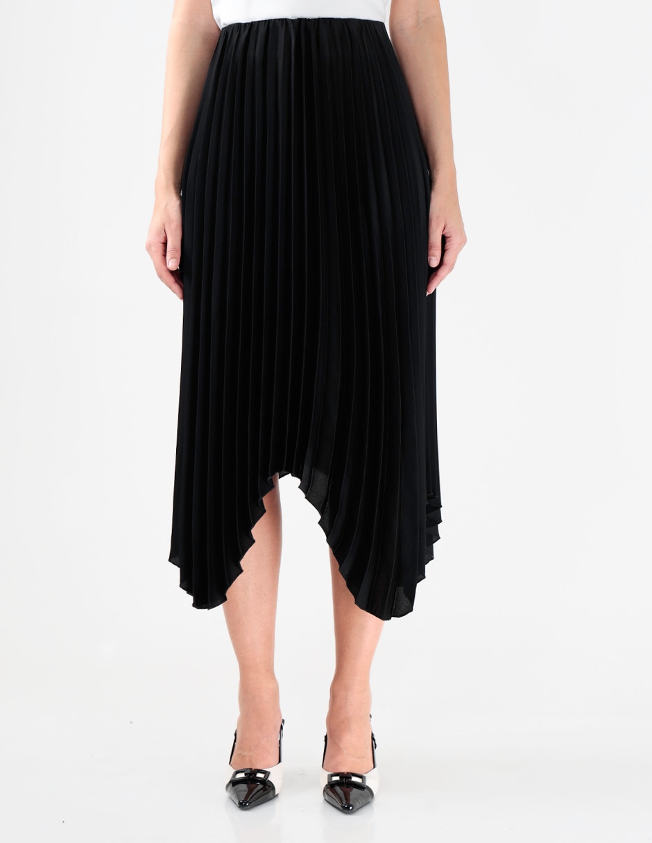 Falda midi Black & White a la cintura Falda midi Black & White a la cintura