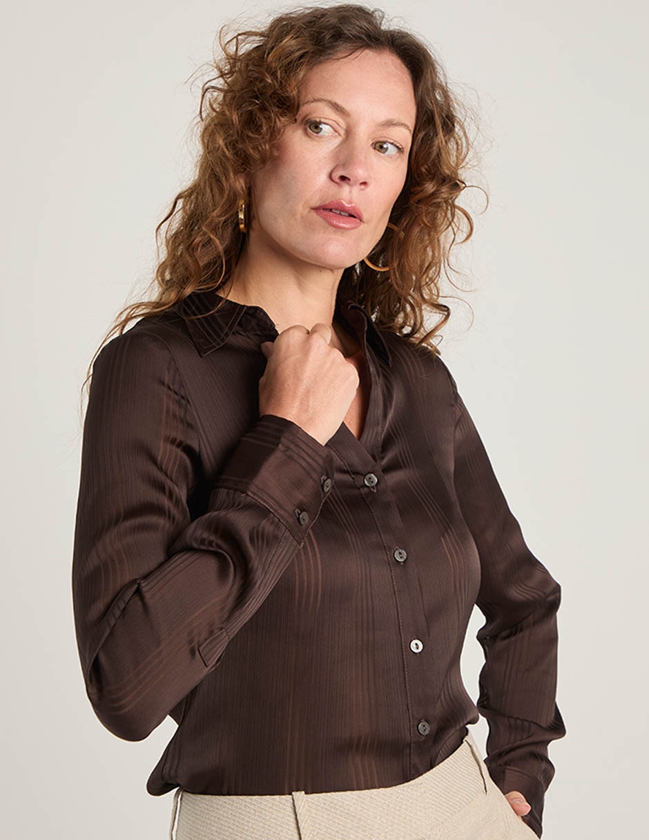 Blusa camisera manga larga para mujer 2