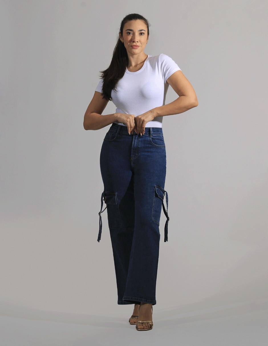 Jeans carpenter wide leg para mujer 3