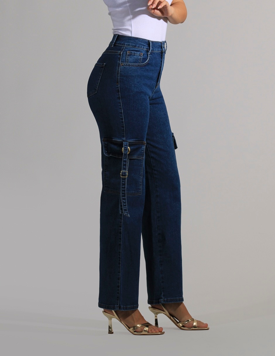 Jeans carpenter wide leg para mujer 4