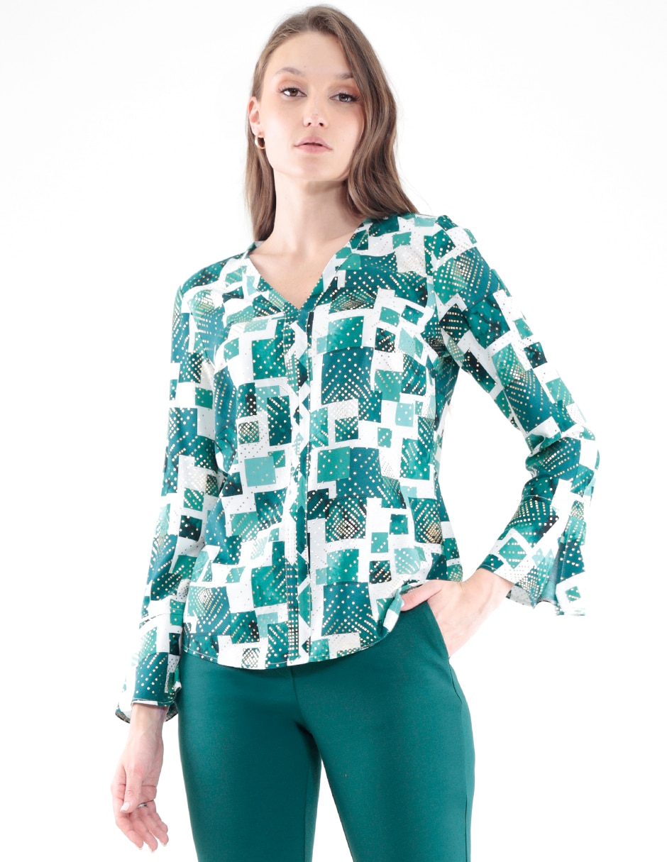 Blusa manga larga para mujer