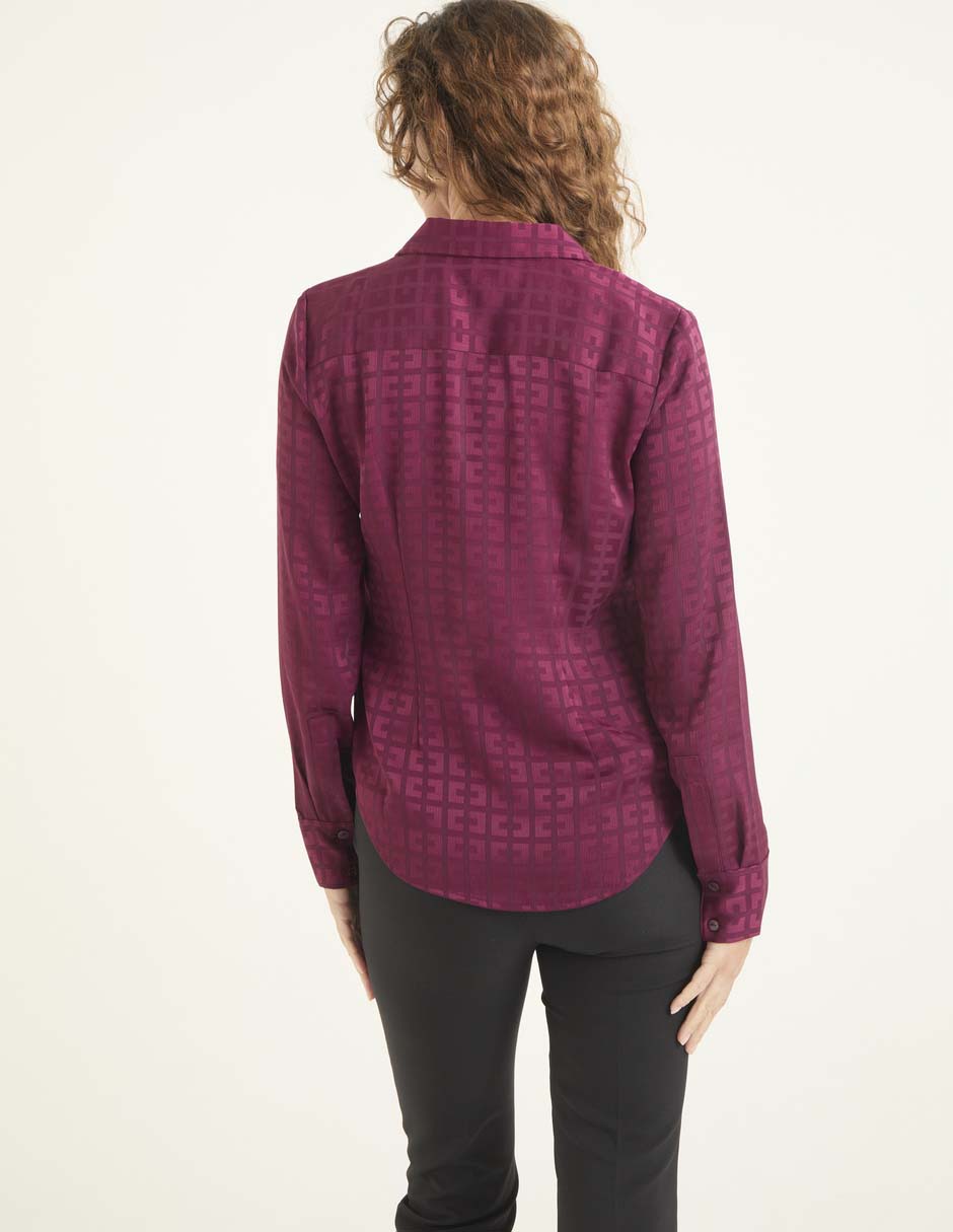 Blusa camisera Liz& manga larga para mujer 2