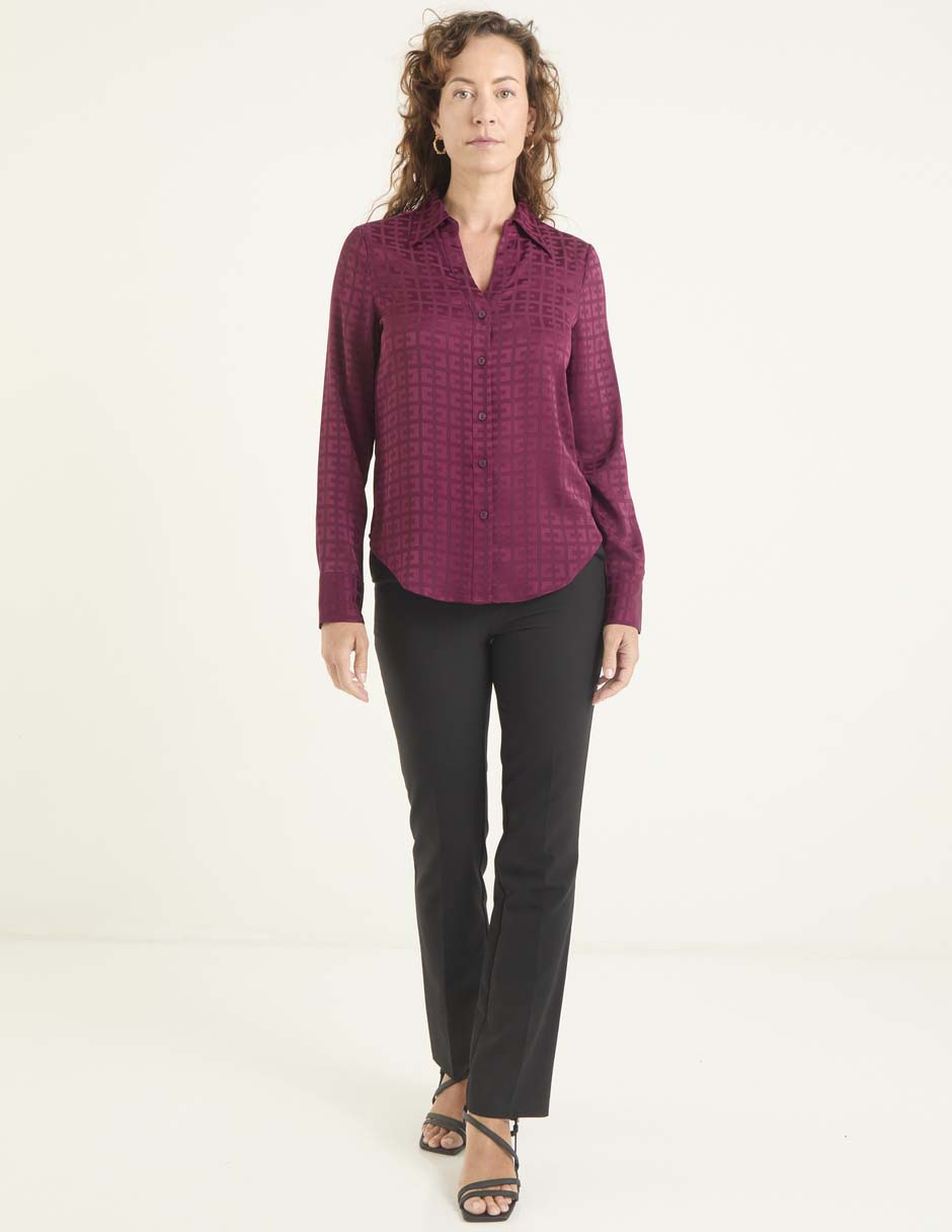 Blusa camisera Liz& manga larga para mujer 3
