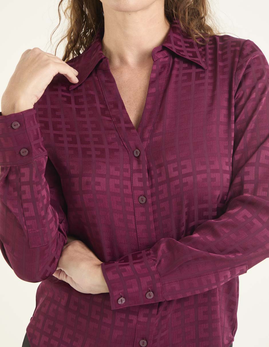 Blusa camisera Liz& manga larga para mujer 4