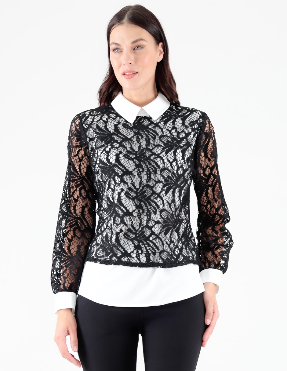 Blusa manga larga para mujer